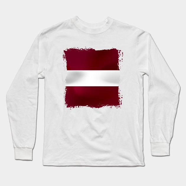 Latvia Artwork Long Sleeve T-Shirt by SASTRAVILA